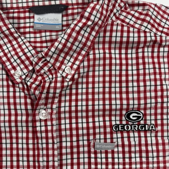 Columbia‎ University of Georgia Bulldogs Short Sleeve Button Down Shirt Mens XL - Picture 5 of 6